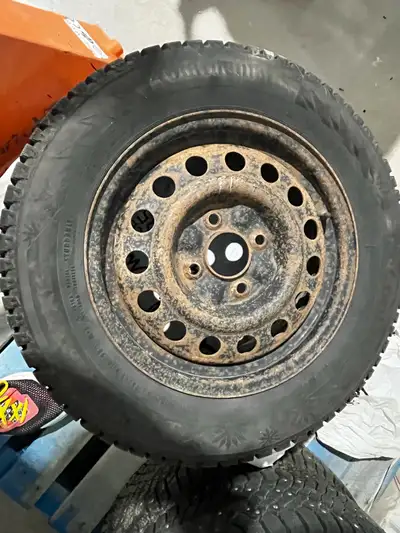 Have a set of 195/65/15 continental ice contact stem studded tires for sale. These tires come on rim...