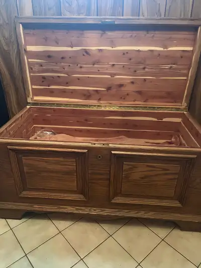 handmade vintage wooden trunk , View more