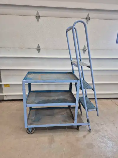 Handy. Heavy duty shop cart W/ steps