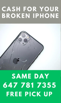 SELL US YOUR BROKEN IPHONE - SCREEN/DEAD/LIQUID SPILL