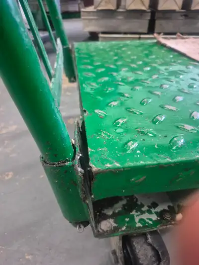 Looking for someone experienced with welding and metal repair. One of our bakery racks/carts has a b...