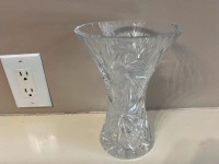 Expensive Crystal vase & ceramic Jar, small chipped on edge, $2