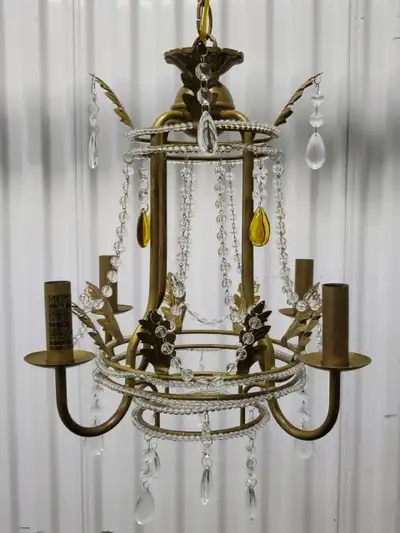 Charming 4-Light Chandelier with Crystal Accents – SPOTLESS!, View more