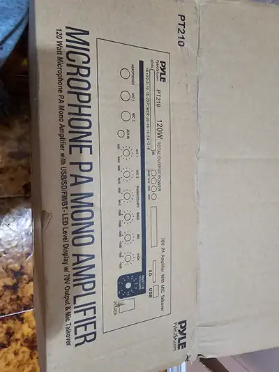 Pyle PT210 120 Watt Microphone PA Mono Amplifier with 70V Output, View more