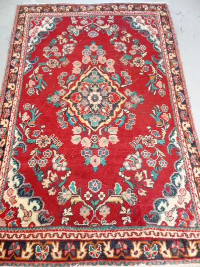Wool Vintage Persian Rug,6.7 x 4.4 ft, red, green, blue, pink, View more