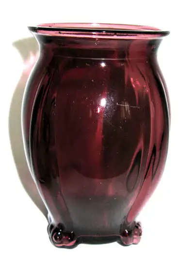 VASE VERRE  AMETHYSTE VINTAGE ART DECO GLASS VASE, View more