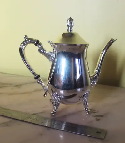 Large Brand New Silver Plated Copper Coffee Pot Kitchenware, View more