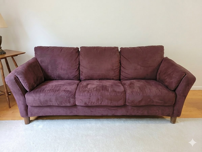 Comfortable Plum/Burgundy 3-Seater Sofa - Great Condition!, View more