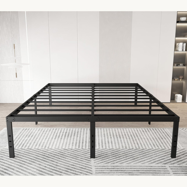 Chezisam 18" King Size Metal Bed Frame Support 3500 lb, NEW in Beds & Mattresses in London