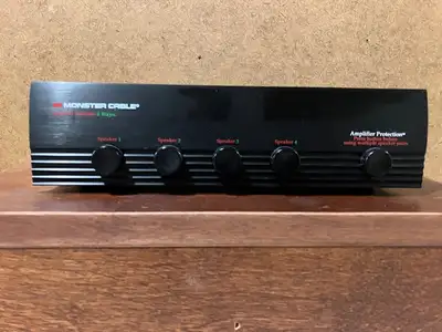Extremely handy when there is need to push sound to various sets of speakers. Manual switch.