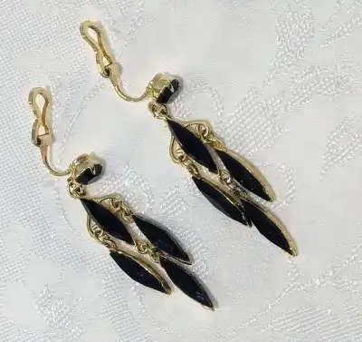 Vintage Earrings Signed, clip on Style, View more