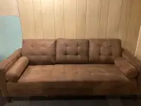 Structube cognac sofa 
