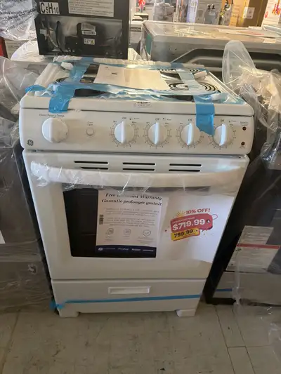 GE white 24”2.8 cu.ft. free standing Electric range , View more