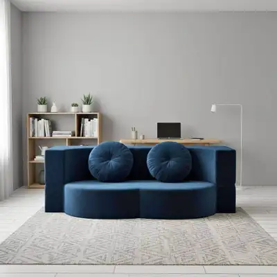 Canapé de Sol Moderne Convertible – Lit d’Appoint + 2 Oreillers, View more