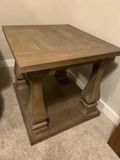 This is a beautiful sturdy side/end table in great shape. Very solid and good size. Bought new from...