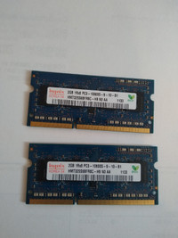 4GB RAM in pair of 2 GB sticks - PC3 - laptop memory