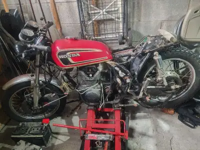 1975 Honda CB360 project motorcycle for sale. Bought it more than a decade and a half ago as a non-r...