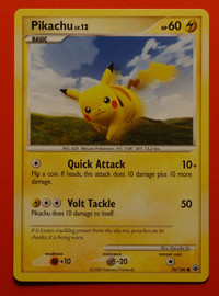 Carte de Pokemon / pokemon card / 2008 Pikachu 70/100