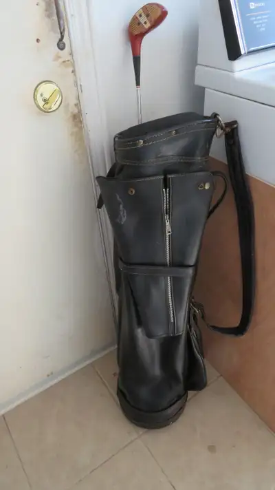 Mens golf clubs. Older but in decent condition. Includes drivers about 44.5 inches long (1, 31/2) an...