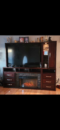 TV STAND WALL UNIT WITH FIREPLACE 
