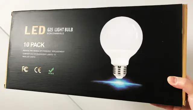 Brand New in Box G25 LED Globe Light Bulbs 40 Watt Equivalent X5 in Indoor Lighting & Fans in Ottawa - Image 3