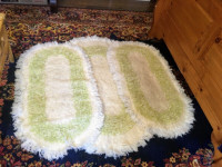 Three vintage fluffy soft clean vintage area rugs