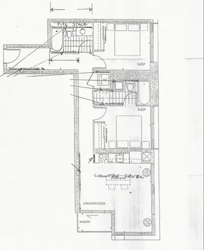 New 2 bedroom 2 bath condo Top floor excellent view, across from subway Secure adult building In sui...