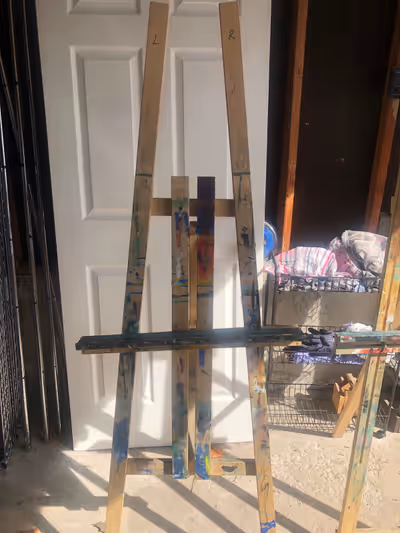 Well seasoned art easel Tall, solid wood