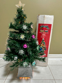 3FT Fiber Optic Christmas Tree Colour Changing, Stars & Bulbs