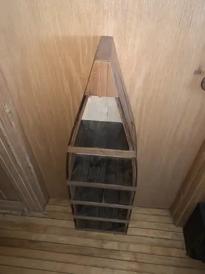 Wooden boat shaped shelf for Knickknacks or books, View more