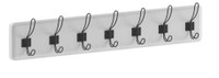 Wall Mounted Storage Rack with 7 Hooks in Solid White Finish