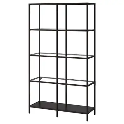 Selling 4 Black Ikea Vittsjo Glass Metal Shelves, View more
