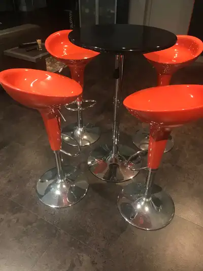 Bombo table & stools, View more
