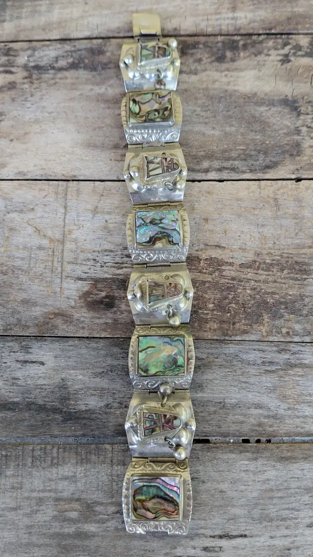 Vintage Abalone Panel Bracelet in Jewellery & Watches in Markham / York Region - Image 6