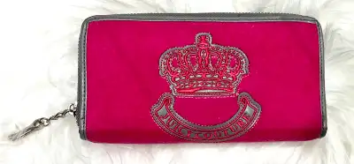 Juicy Couture Hot Pink Wallet LuxuriousVelvet Texture- New!, View more