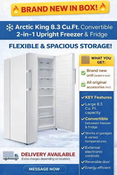 Arctic King 8.3 Cu.ft. Convertible Upright Freezer & Fridge (2-, View more