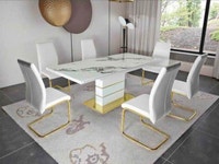 NEW 7-Piece Dining Set | Rectangular Glass Table Factory Sealed Barrie Ontario Preview