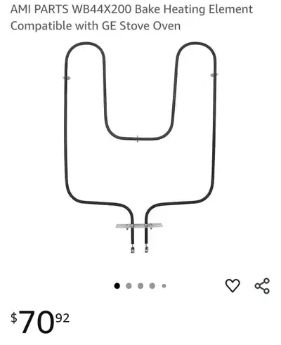 AMI PARTS WB44X200 Bake Heating Element Compatible with GE Stove, View more