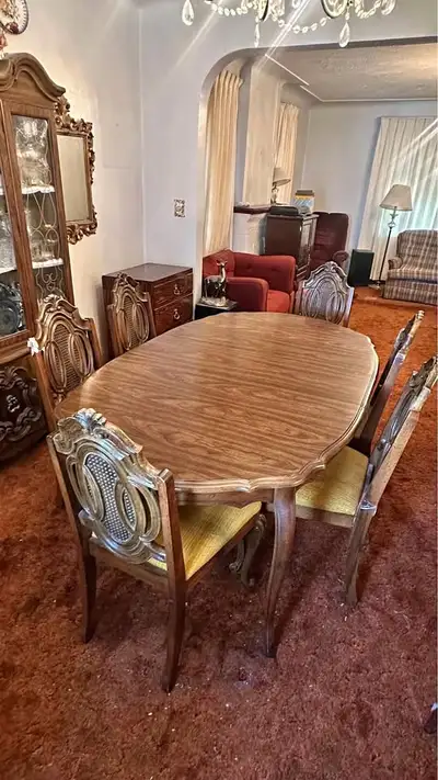 Vintage Wood Dining Table and 4 Chairs, View more