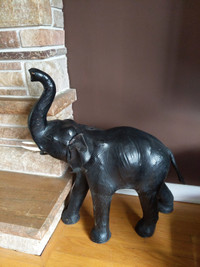 Large Leather Wrapped Elephant