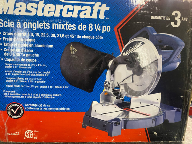 Scie onglet mastercraft 8 1/4 lame inclus  dans Outils électriques  à Ville de Montréal