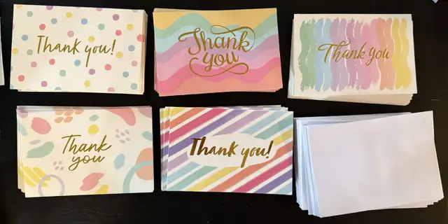 Lot of 42 Thank You Cards with Envelopes Party Supplies 