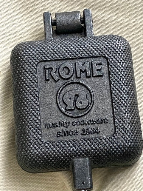New Square Cast Iron ROME Pie Iron, Canvas Bag, 2 Long Forks in Fishing, Camping & Outdoors in Calgary - Image 4