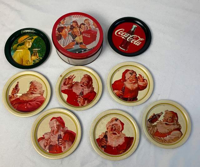 8 Coca-Cola Mini Metal Tray Coasters in Arts & Collectibles in City of Toronto