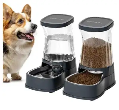 Gardner Pet Food and Water Feeder Set  (3.85L*2), Grey, View more