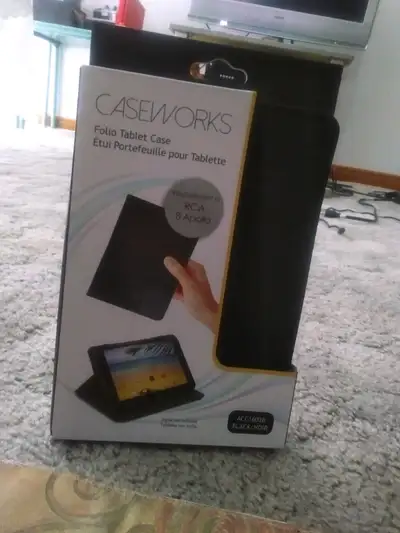 NEW Caseworks Foding Tablet Case for RCA 8 Apollo Tablet - Black - Model: ACC1603B. Protection again...