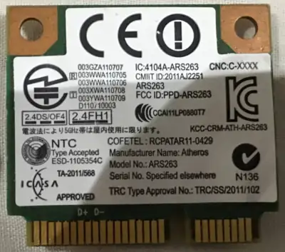 Atheros ARS263 Half MINI PCI-E Card, View more