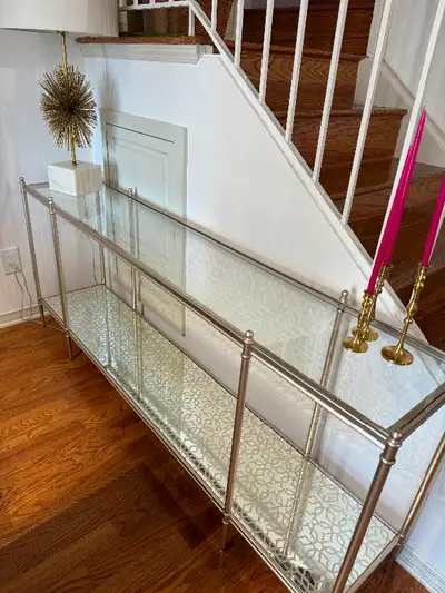 Glass and Mirror Console Table for Sale