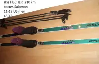 Ensemble ski de fond  FISCHER  210 cm + bottes  Salomon 11-12 US