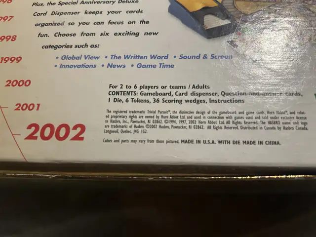 2002 Trivial Pursuit Canadian Edition - collectors in Toys & Games in Ottawa - Image 4